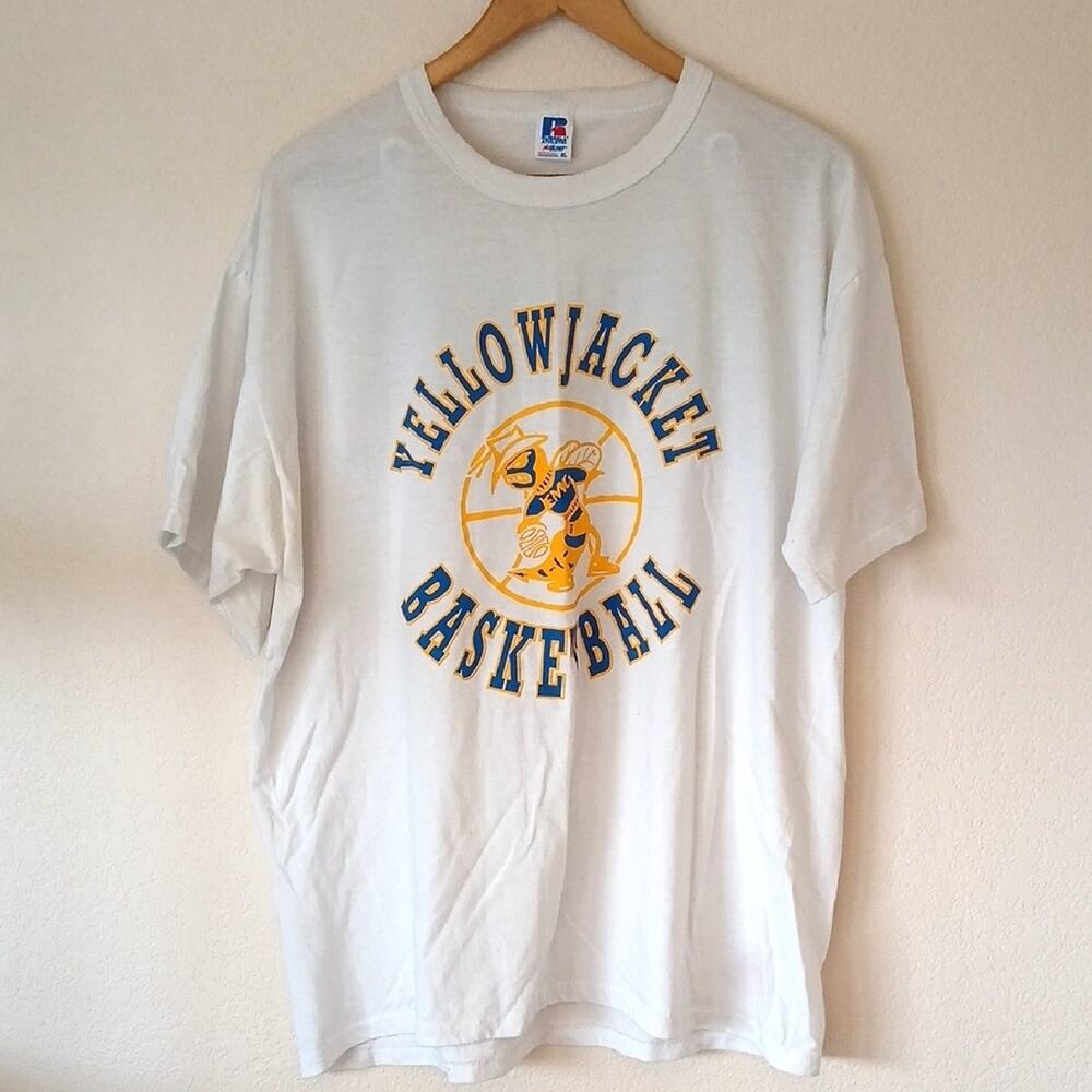 Vintage 90s Yellowjacket Basketball We Survived Short Sleeve Shirt